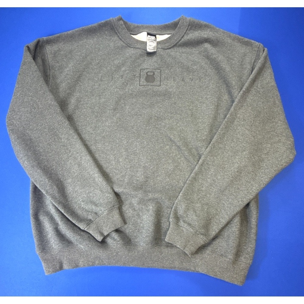 2pood Weightlifting Sweater Mens Size XL Light Gray Fleece Lined